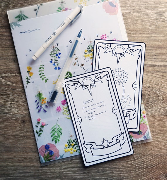 Blank Tarot Card Clow Card Template Digital Download - Etsy