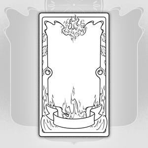 Flame Design | Printable Tarot Card Template | Blank Tarot Card Template | Clow Card Inspired Template - Digital Download