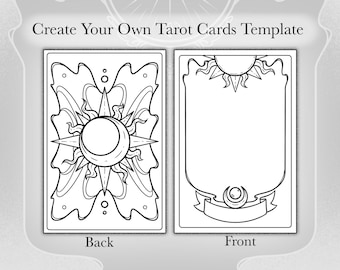 Make Your Own Tarot Cards | Printable Tarot Card Template | Mini Blank Tarot Card Template | Clow Card Inspired Template - Digital Download