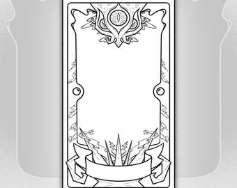 Dark Design | Printable Tarot Card Template | Blank Tarot Card Template | Clow Card Inspired Template - Digital Download