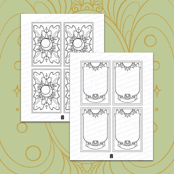 Make Your Own Tarot Cards Printable Tarot Card Template Mini Blank Tarot  Card Template Clow Card Inspired Template Digital Download 