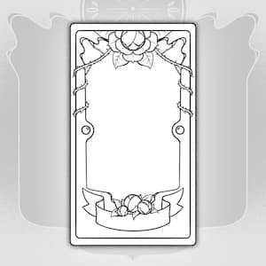 Rose Design| Printable Tarot Card Template | Blank Tarot Card Template | Clow Card Inspired Template - Digital Download