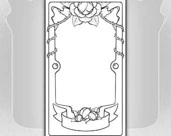 Rose Design| Printable Tarot Card Template | Blank Tarot Card Template | Clow Card Inspired Template - Digital Download