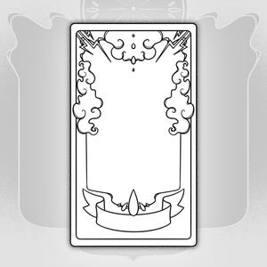 Storm Design | Printable Tarot Card Template | Blank Tarot Card Template | Clow Card Inspired Template - Digital Download