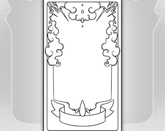 Storm Design | Printable Tarot Card Template | Blank Tarot Card Template | Clow Card Inspired Template - Digital Download
