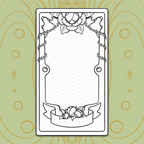 Dark Design Printable Tarot Card Template Blank Tarot Card