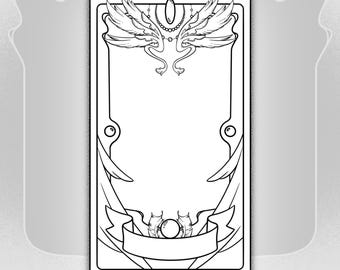 Flight Design | Printable Tarot Card Template | Blank Tarot Card Template | Clow Card Inspired Template - Digital Download
