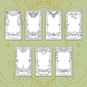 Collezione 7 Design / / Modello di carta dei Tarocchi stampabile / Modello di carta dei Tarocchi vuoto / Modello ispirato alla carta di Clow - Download digitale