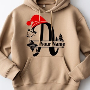 Custom name hoodie, Alphabet Monogram, Custom Hoodie, Christmas Hoodies,Christmas Gift Hoodie, Custom Hoodi, Family Christmas Name Hoodie,