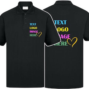Custom Polo Shirt - Your Logo or Text Poloshirt - Personalised Polo Shirt for him or her - Perfect as a gift for Christmas, Birthday + More
