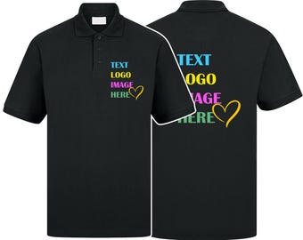 Custom Polo Shirt - Your Logo or Text Poloshirt - Personalised Polo Shirt for him or her - Perfect as a gift for Christmas, Birthday + More