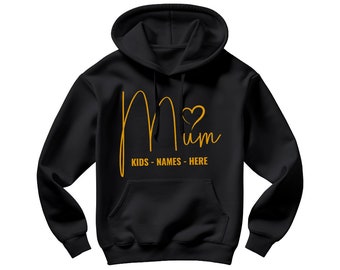 Personalisierter Hoodie für Mama, Muttertag angepasster Hoodie, personalisierter Hoodie für Mamas Geburtstag, Geburtstagsgeschenk für Mama, Custom Mom Hoodie
