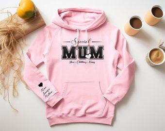 Personalisierte Mama Hoodie, Custom Mutter Hoodie, Winter Geschenk für Mama, Geburtstag Hoodie für Mama, Muttertagsgeschenk, Mama Weihnachtsgeschenk