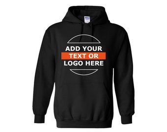 Aangepaste hoodie - Uw logo of tekst hoodie - Gepersonaliseerde hoodie voor hem of haar - Perfect als cadeau voor Kerstmis, verjaardagen of elke gelegenheid