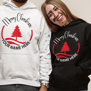 Customised hoodie for couple, UNISEX personalised hoodie for him and her, Christmas personalied hoodie for couple