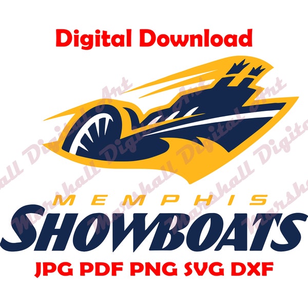 Memphis Showboats Instant Download svg png 2023 Football Logo Cut File for Cricut, Silhoutte, Screen Printing, T-Shirts, Mugs, Bags