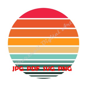 Retro Sunset Design jpg png psd