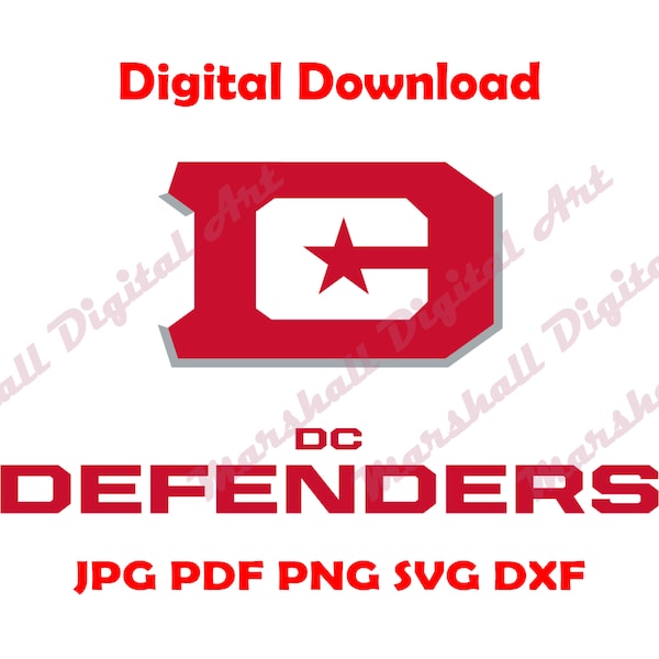 DC Defnders Instant Download svg png 2023 XFL Football Logo Cut File for Cricut, Silhoutte, Screen Printing, T-Shirts, Mugs, Bags
