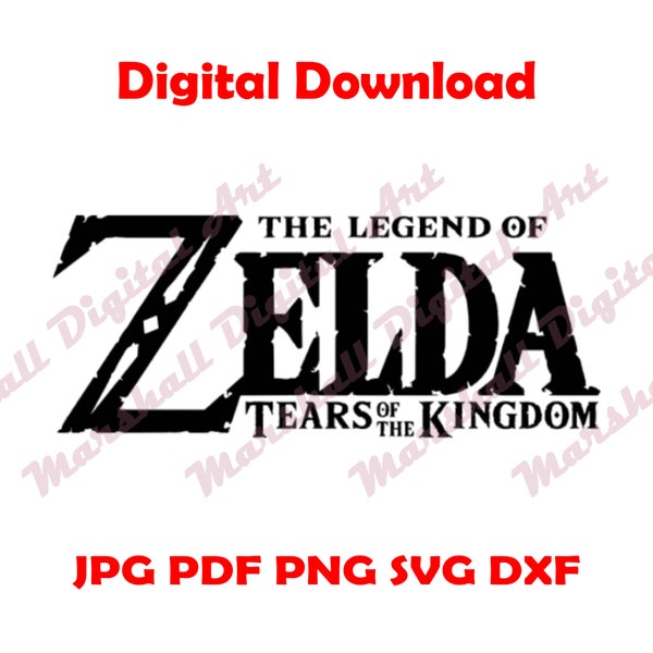 Zelda Tears of the Kingdom Instant Download SVG PNG Logo Cut File for Cricut Silhoutte Screen Printing T-Shirts Mugs Bags