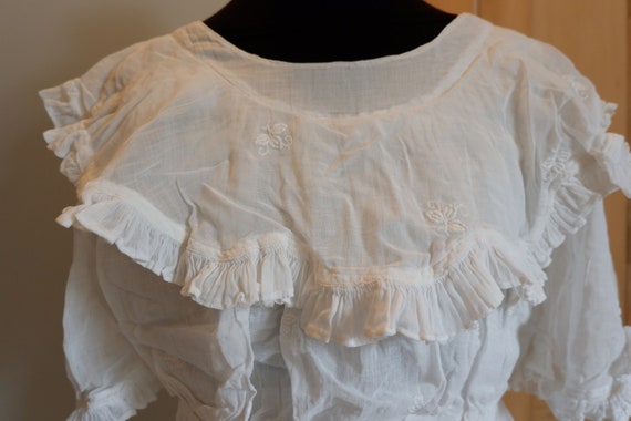 Antique Edwardian Lingerie Dress - white cotton g… - image 2