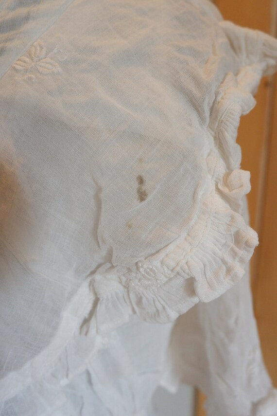 Antique Edwardian Lingerie Dress - white cotton g… - image 4