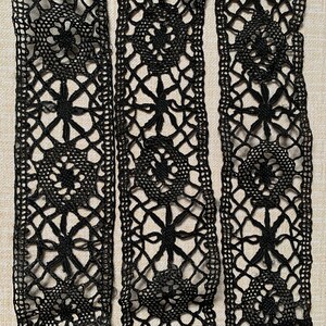 Antique Black Lace Trim - 7 yards