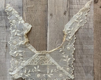 Antique Eyelet Lace Sailor Collar bib