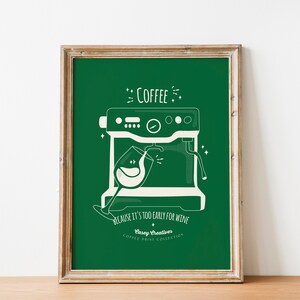 Retro Coffee Art Print / Coffee Before Wine Poster / Kitchen Wall Art / Illustrated Coffee Wall Decor / Trendy Poster