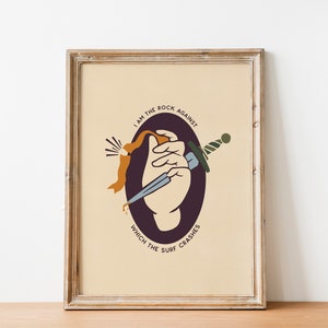 I am the rock against which the surf crashes Print | A Court of Thorns and Roses Series Poster | Sarah J. Mass Art | Nesta Quote | ACOTAR