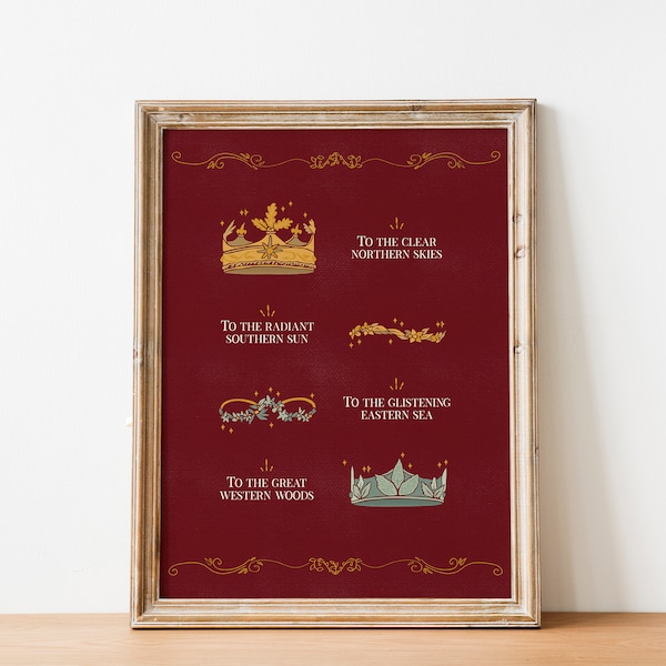 Narnia Kings and Queens Poster | The Chronicles of Narnia Inspired Print | C.S. Lewis Books | Narnia Wall Art | Narnia Aesthetic Wall Decor
