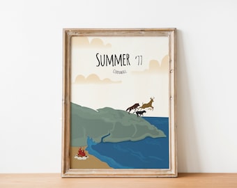 Zomer '77 in Cornwall-poster | The Marauders All the Young Dudes geïnspireerde print | Tovenaar kunst aan de muur | ATYD The Marauders Era wanddecoratie