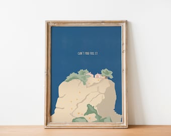 Can't You Feel It Lyric Poster | Greece Inspired Print | Greece European Wall Art | Summer Aesthetic Wall Decor