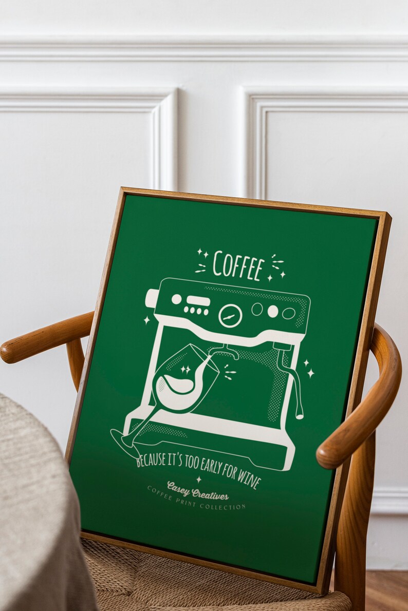 Retro Coffee Art Print / Coffee Before Wine Poster / Kitchen Etsy