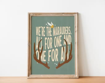 James Quote Poster | All the Young Dudes Inspired Print | Wizard Wall Art | ATYD The Marauders Era Wall Decor