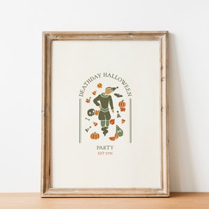 Poster per festa di Halloween del giorno della morte / Stampa ispirata a Halloween con maghi / Decorazione murale estetica di Halloween