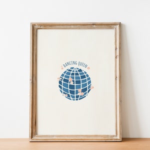 Póster de Dancing Queen / Impresión inspirada en Abba / Impresión de Grecia / Arte de pared con temática de los años 70 / Decoración de pared con estética veraniega