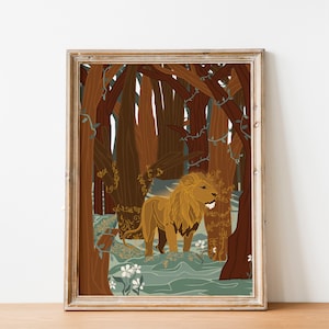 King Aslan Poster | Narnia Inspired Print | Book Art | Narnia Inspired Wall Art | Narnia Aesthetic Wall Decor