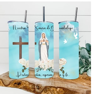 Nuestra Señora de Guadalupe 20oz Tumbler Wrap Digital File sublimation biblia español Virgin Mary bible