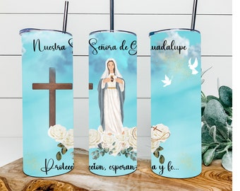 Nuestra Señora de Guadalupe 20oz Tumbler Wrap Digital File sublimation biblia español Virgin Mary bible