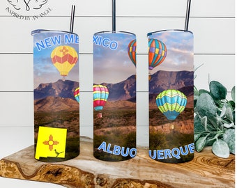 Emballage pour gobelet Albuquerque Balloon Fiesta, 20 oz (numérique PNG)