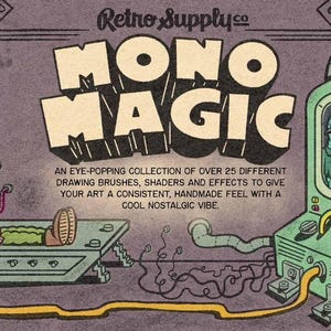 Monomagic Inking Brushes For Procreate - 33 Handmade Comic & Sketch Brushes + 4 Paper Textures