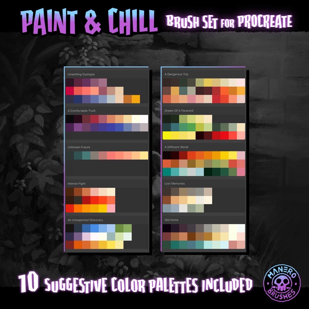 Procreate Painting Brushes Set – 52 Painterly Brushes + 10 Color ...