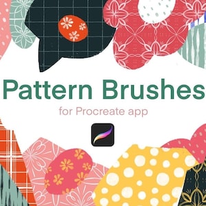 Handmade Procreate Musterbürsten | 24 nahtlose Rapportstempel | Einzigartige + Invertierte Designs für Poster, Karten & digitale Projekte