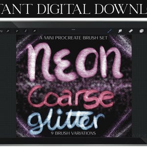 Glitter Neon Procreate Brushes |Sparkling Pens & Lettering Lights Bundle | Glitter Brushes for Procreate Digital Drawing