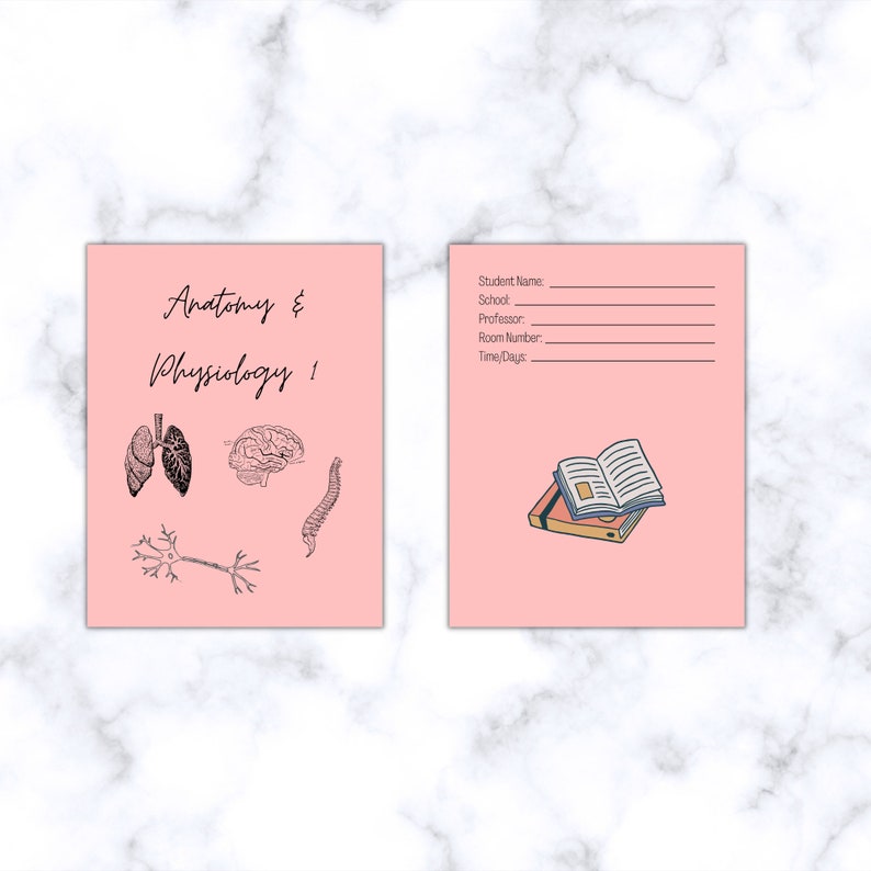 Anatomy & Physiology 1 and 2 Printable Binder Cover. Printable Digital ...