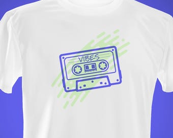 Vibes Cassette Tape 80s Style T-shirt