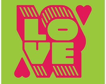 Love - Magenta on Lime Green