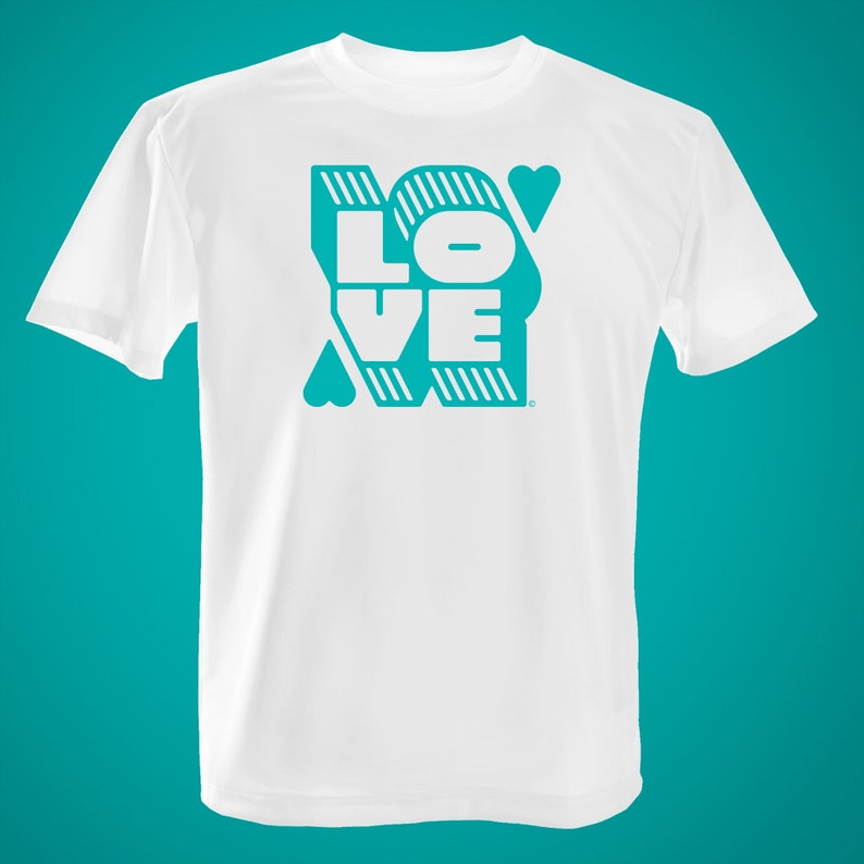 Love T-shirt Teal White