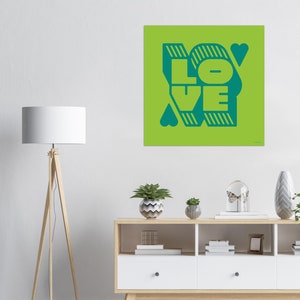 Love Teal on Lime Green image 3