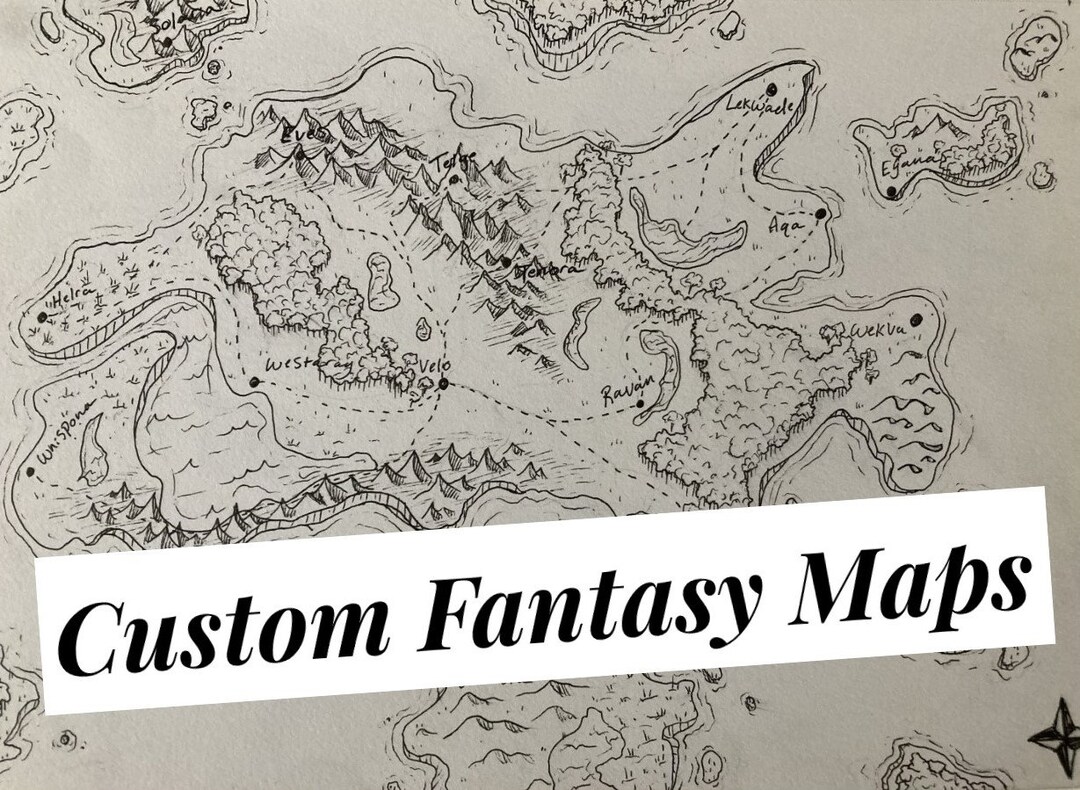 Custom Fantasy Maps for D&D, World Building, Rpgs, and More Etsy